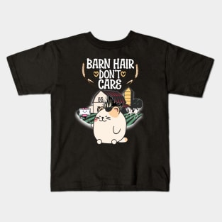 Barn Hair Don't Care Funny Farm And Horse Riding Kids T-Shirt